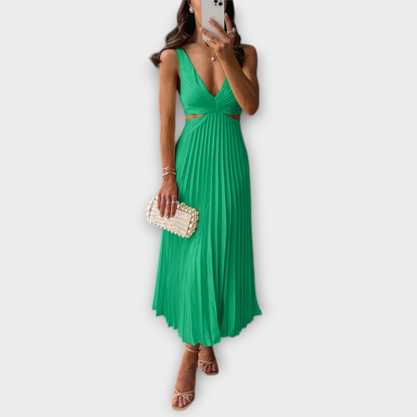 Elegantes Midi-Abendkleid mit Falten