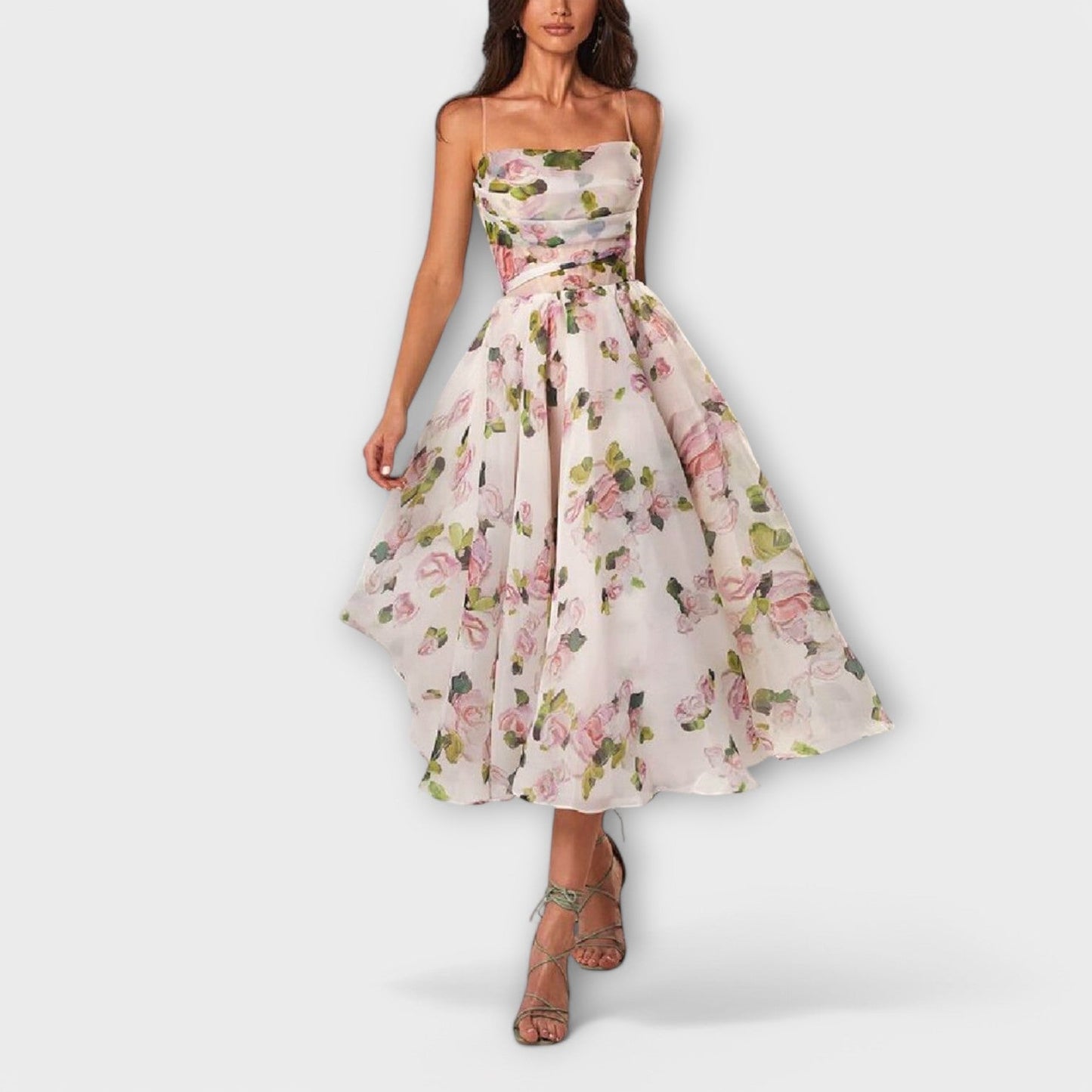 Elegantes Chiffon-Midikleid