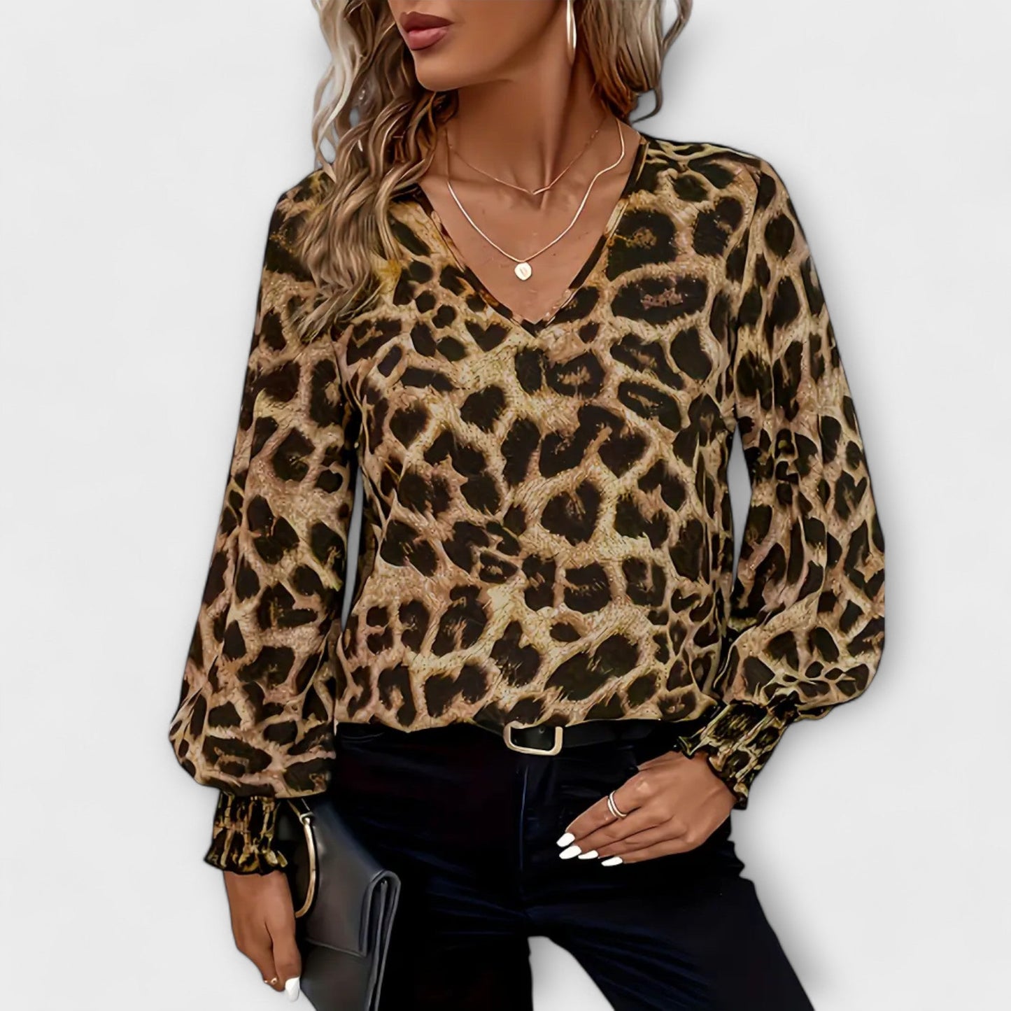 Stylische Bluse mit Leopardenmuster