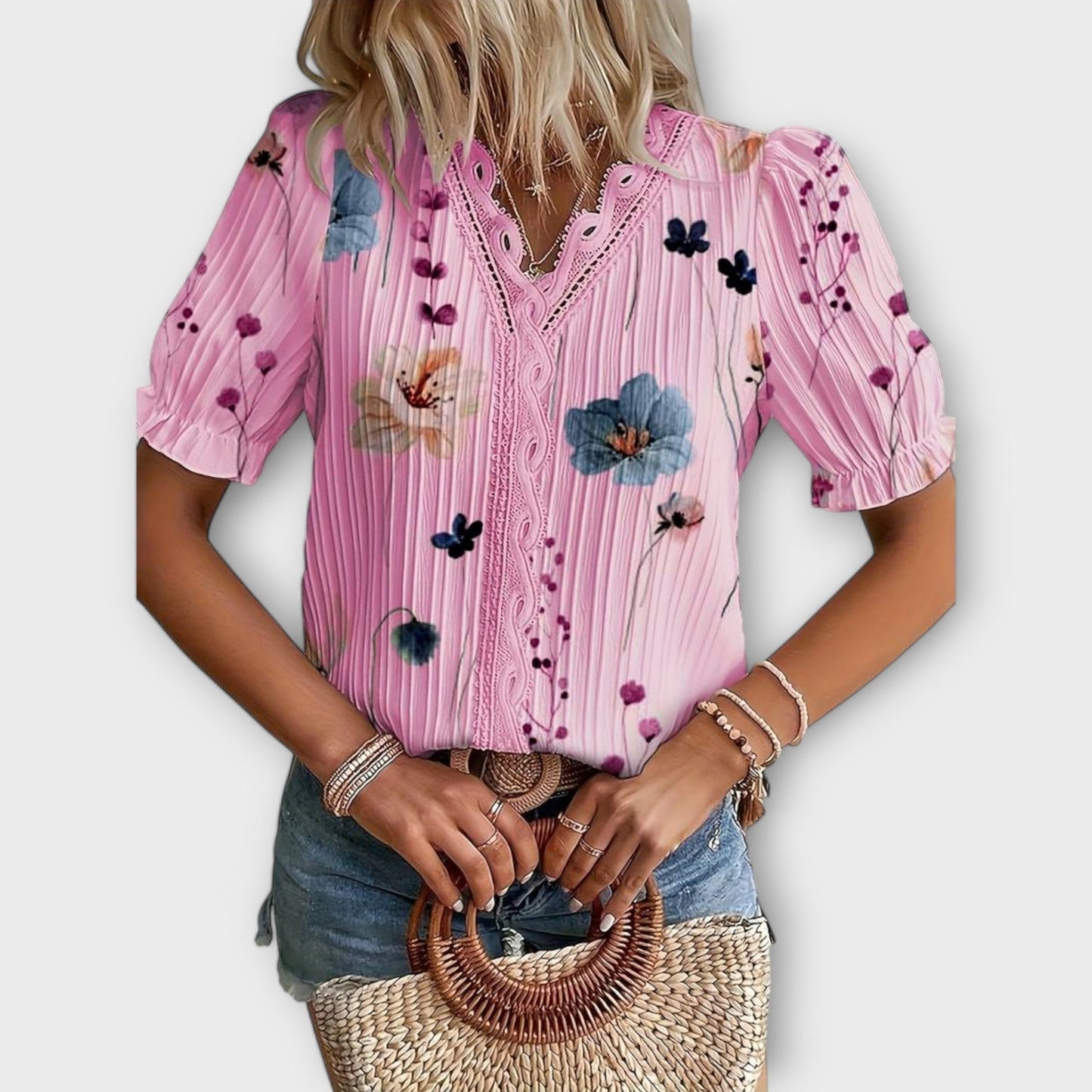 Emily - Modische Bluse mit V-Ausschnitt