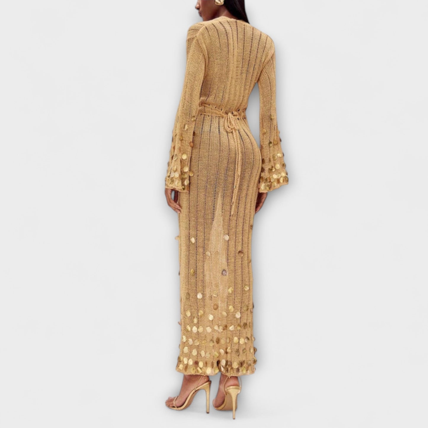 Kathleen - Gold Strickmaxikleid von Dolly