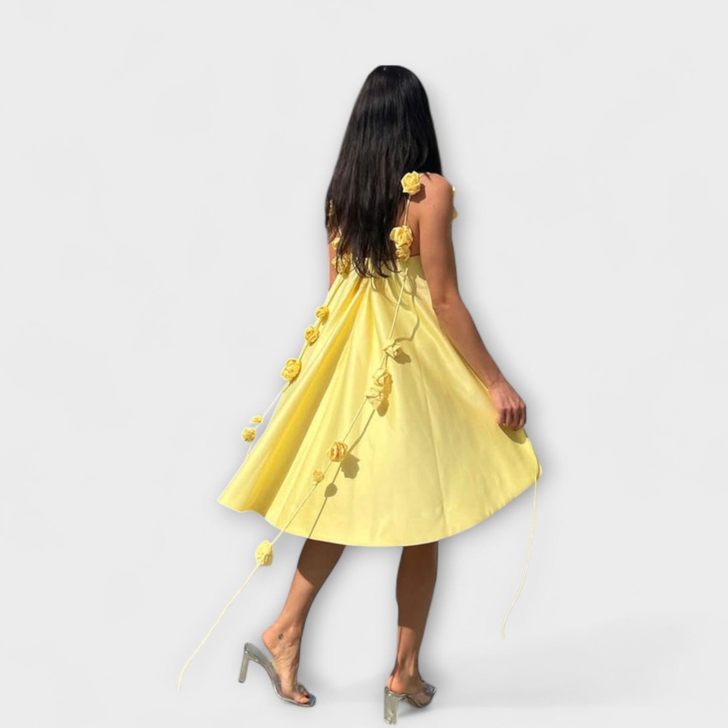 Jordan - Stilvolles Blumendruck Lockeres Mini-Kleid mit Trägern