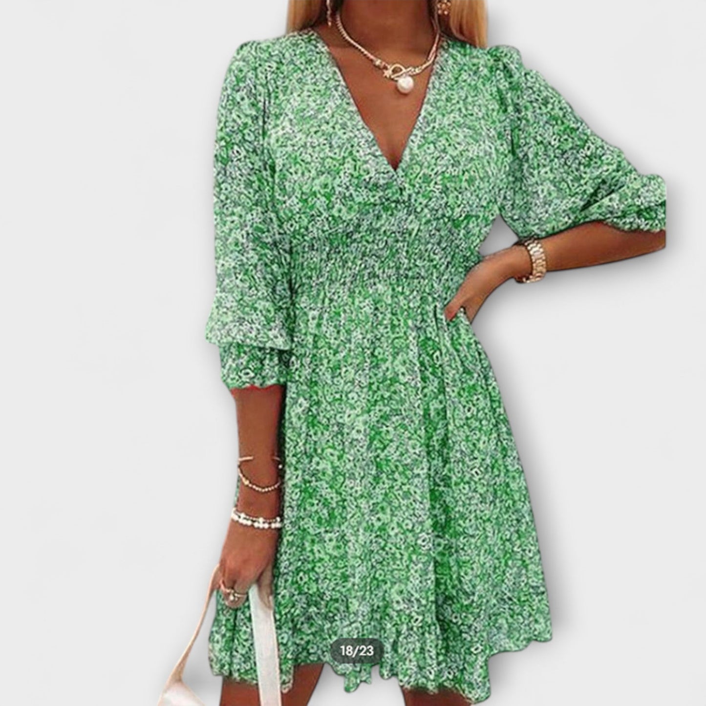 Blumenkleid mit Puffärmeln für Damen