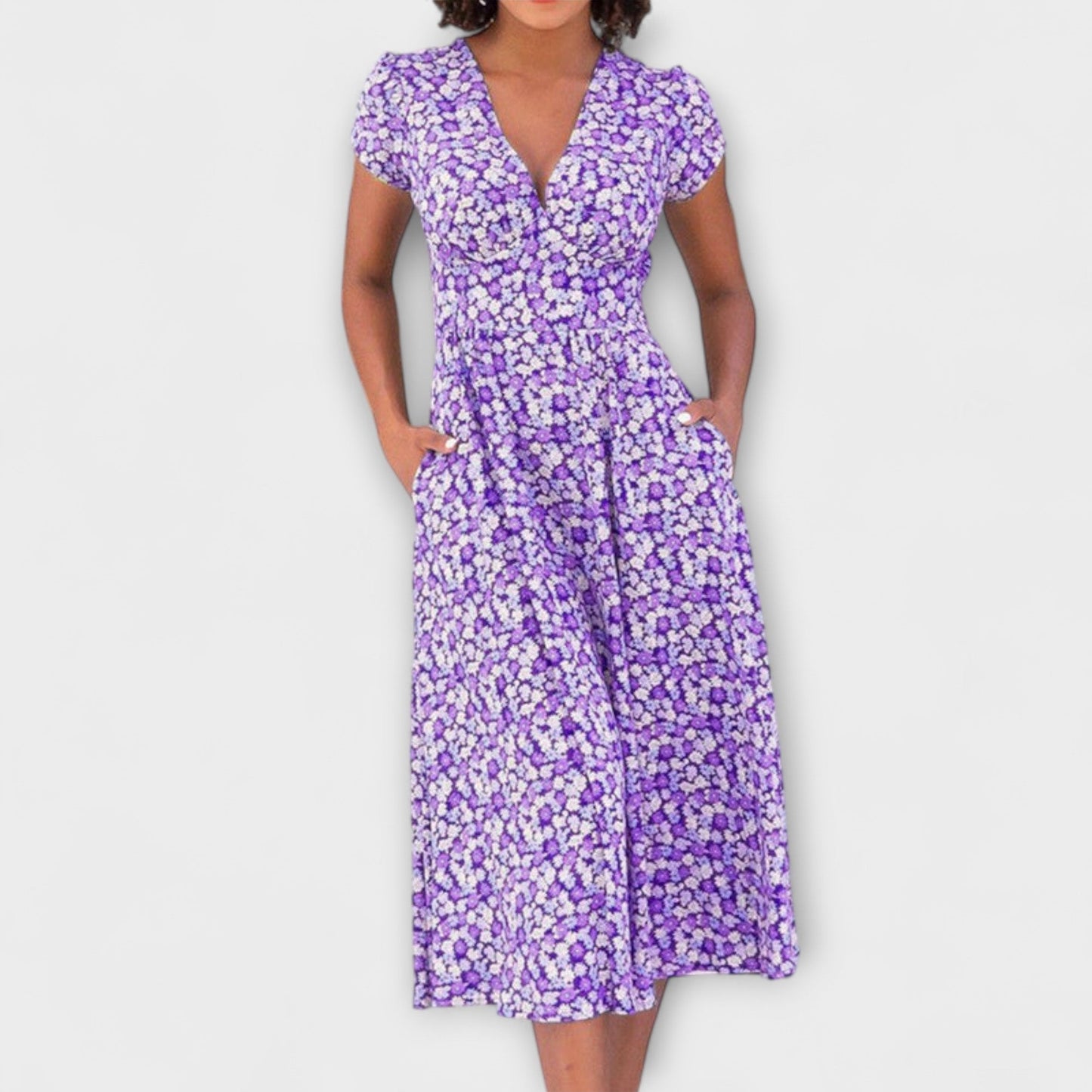 Fienna - Midi-Kleid mit Knopfleiste