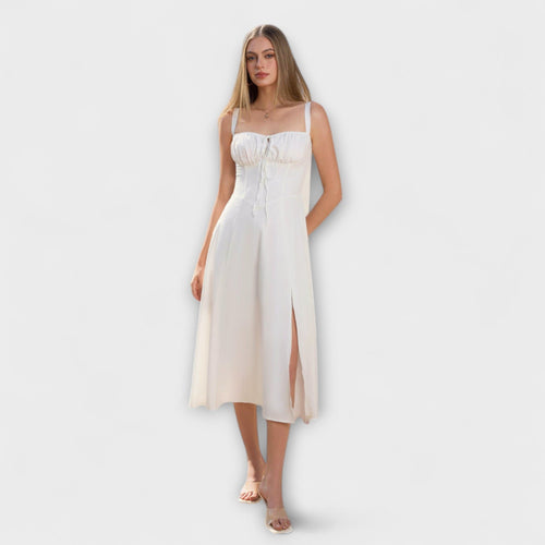 Hoffnung - Rüschentop Kleid mit Schlitzdetail