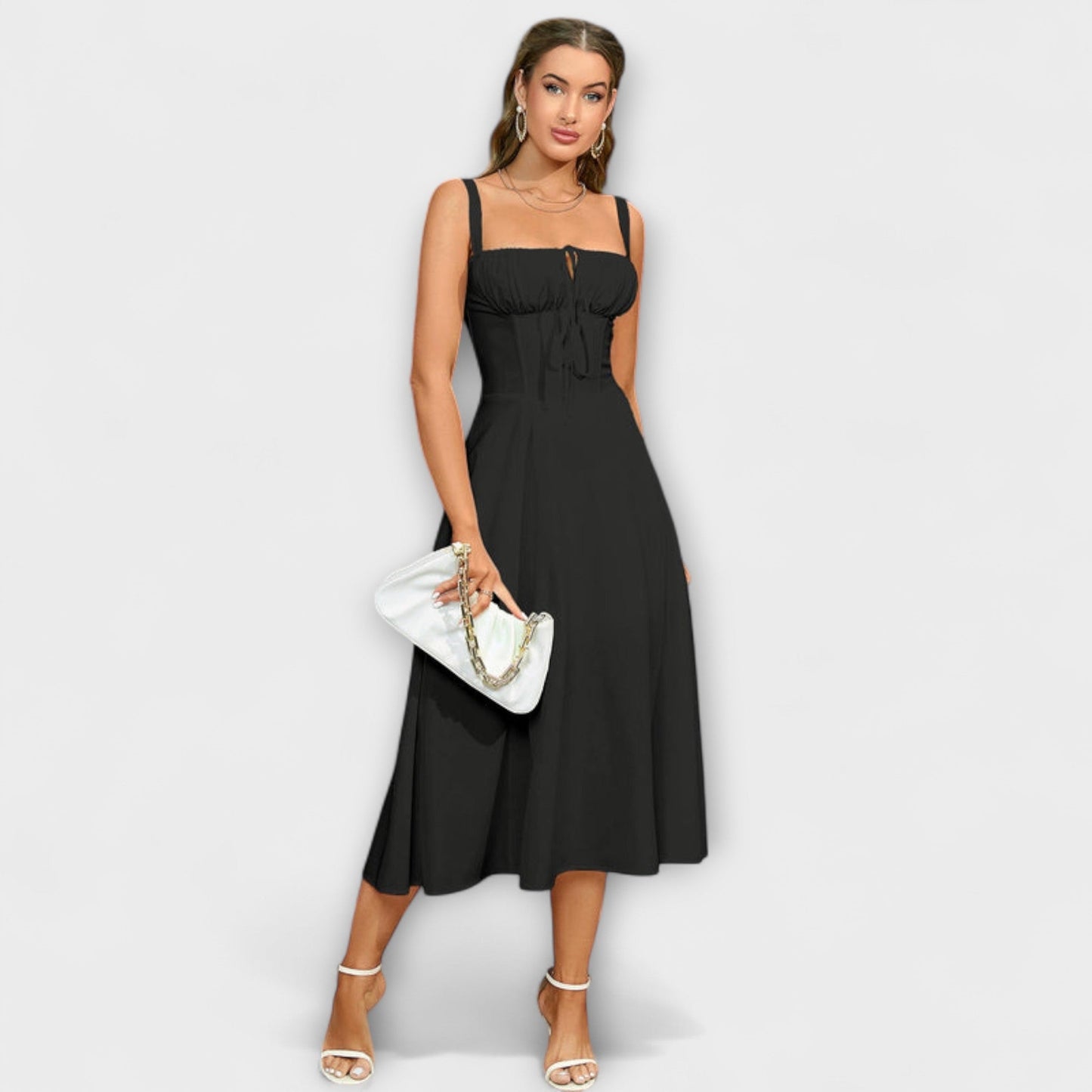 Hoffnung - Rüschentop Kleid mit Schlitzdetail