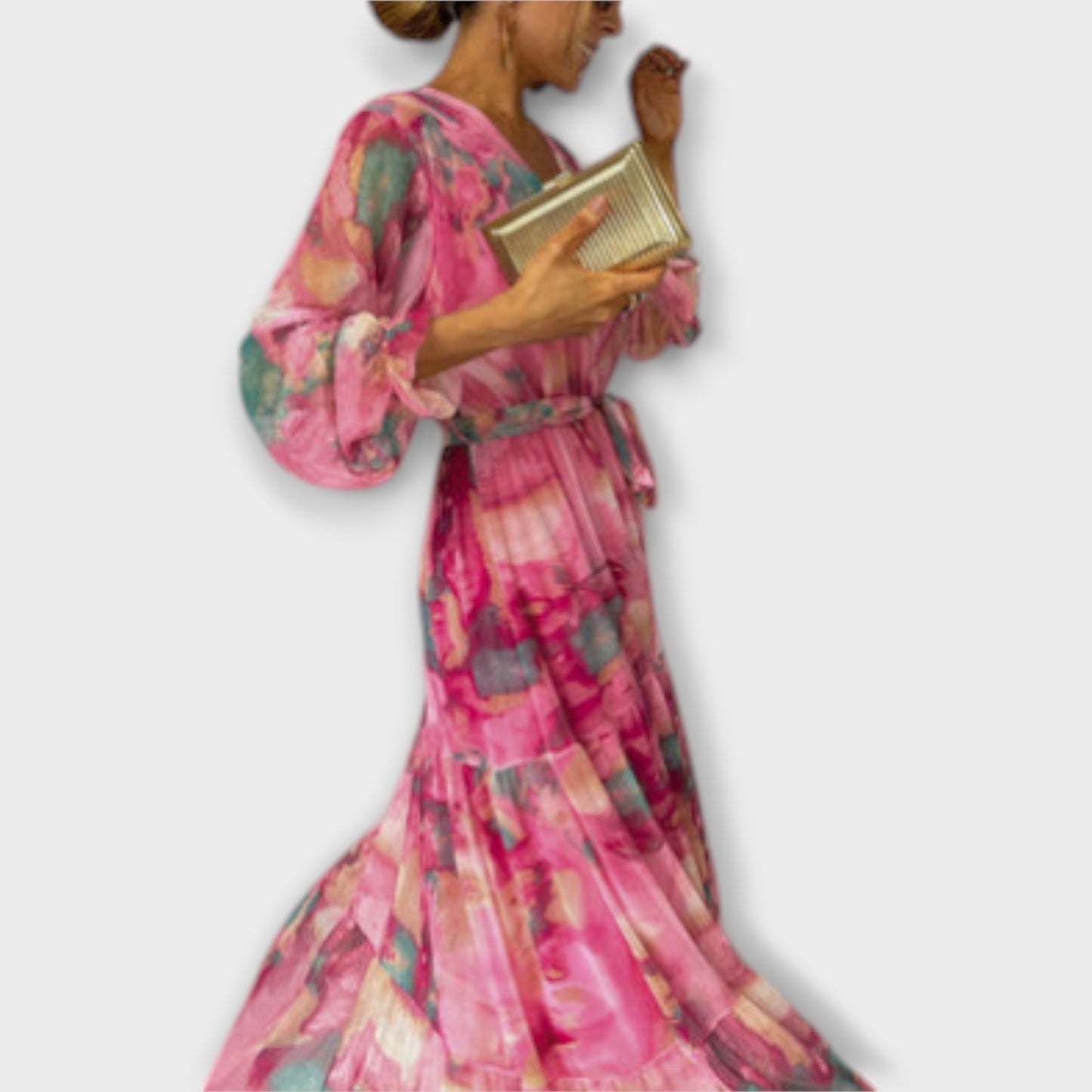 Evelyn - Aquarell Traum Maxikleid