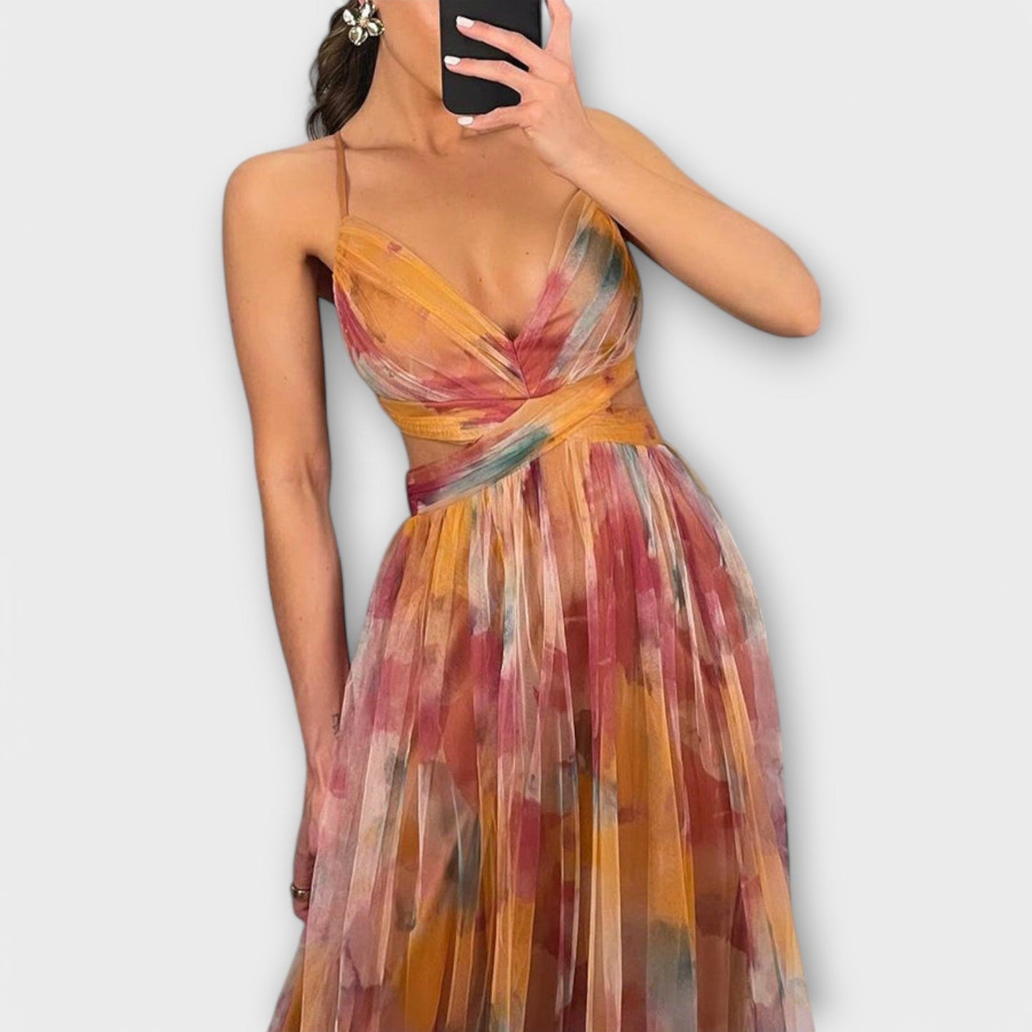 Annai Mesh Maxi Kleid - Elegant und Figurbetont