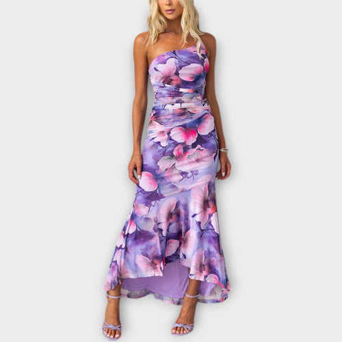 Pia - Maxikleid mit asymmetrischer Raffung