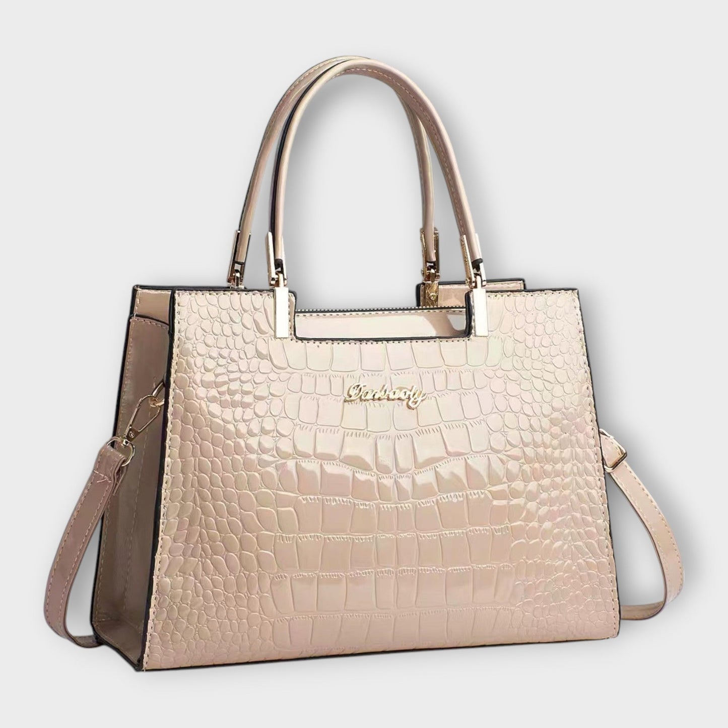 Aurellia. - Glänzende Krokodilledermuster-Handtasche