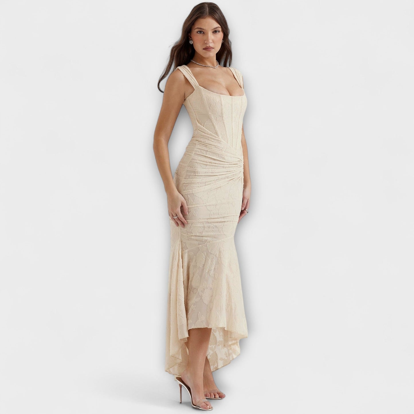 Renske - Langes Kleid mit elegantem und raffiniertem Korsett