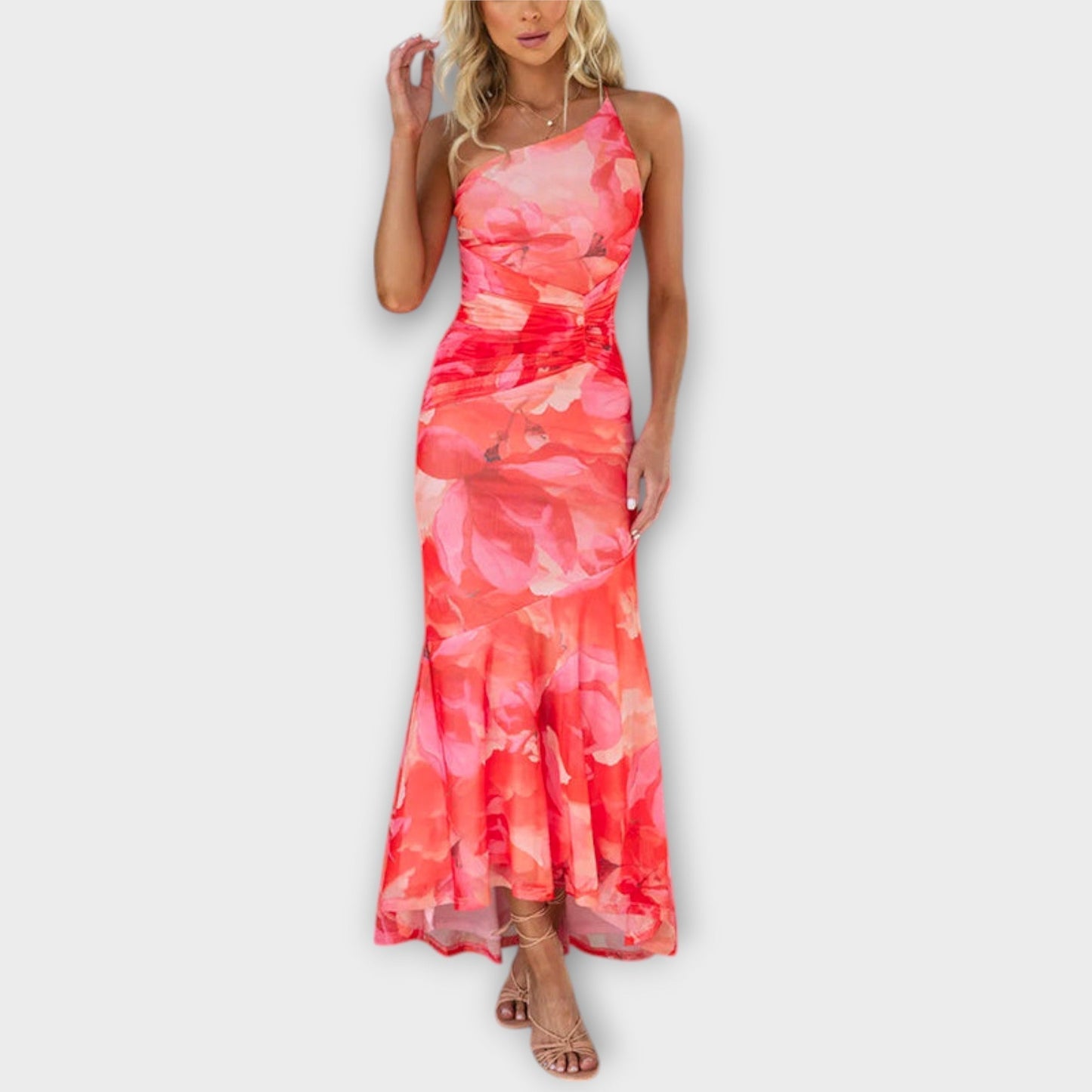Pia - Maxikleid mit asymmetrischer Raffung