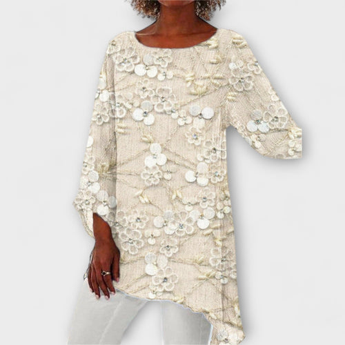 Harper - Bluse mit floralem Kristallmuster