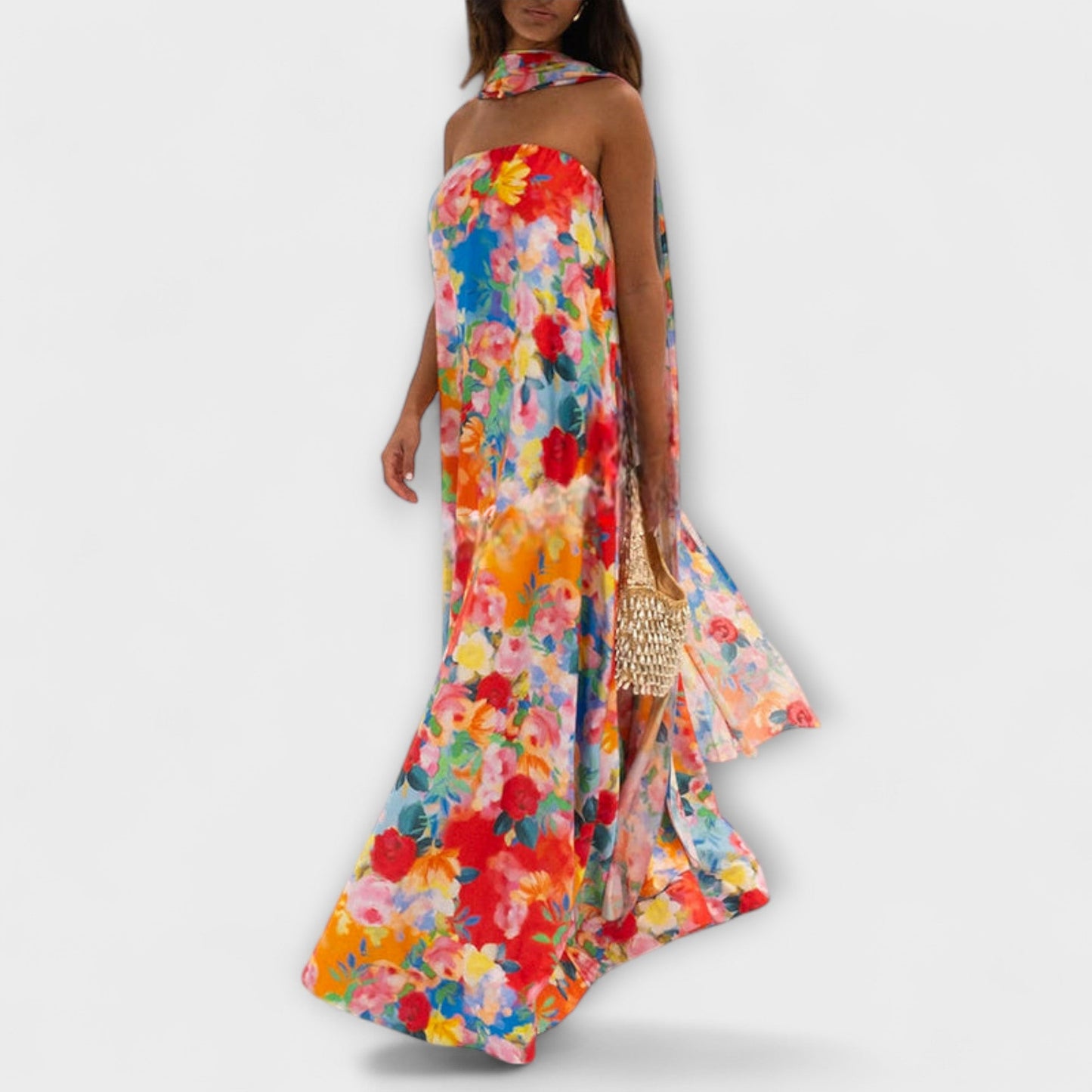 Harlow - Off-Shoulder Blumen-Maxikleid