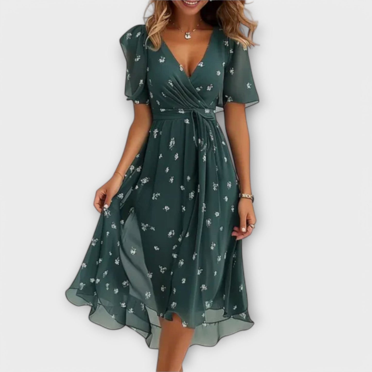 Annegret - Damenkleid mit V-Ausschnitt