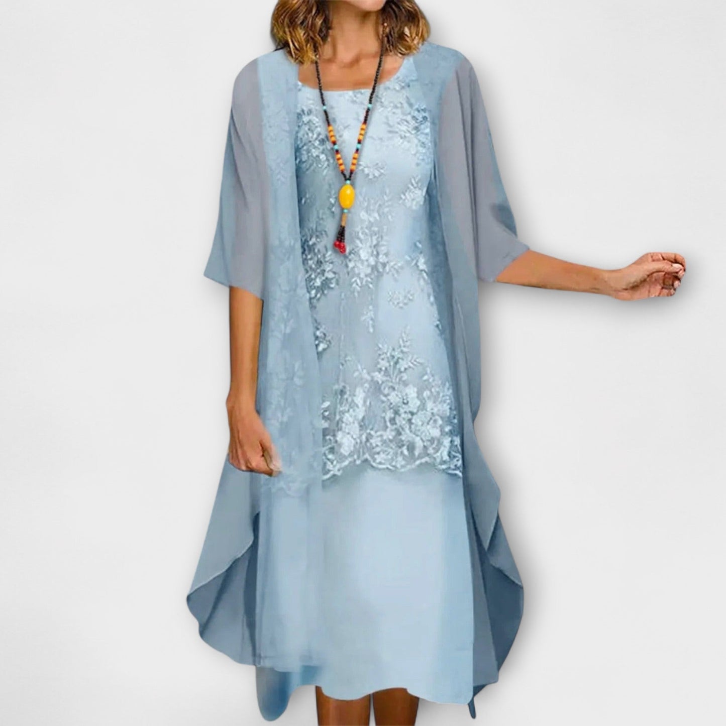 Danielle - Elegantes Zweiteiliges Chiffonkleid