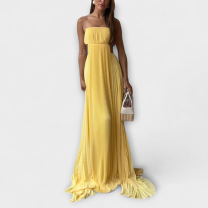 Mireille - Stilvolles Maxikleid mit Falten und Ausschnitten