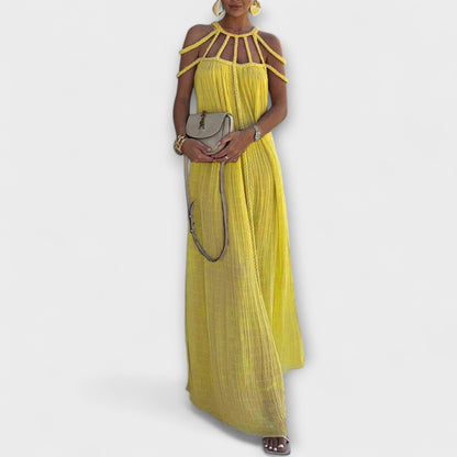 Briar - Ein stilvolles Maxikleid aus Mischgewebe mit drapierten Zöpfen
