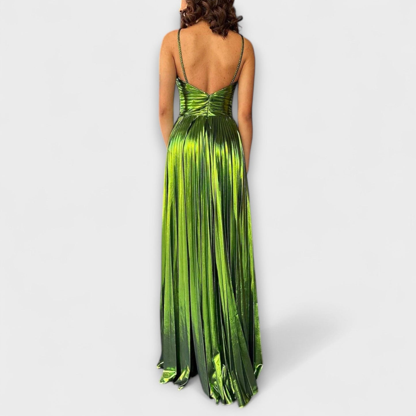 Maxikleid aus Metallic-Stoff