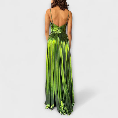 Maxikleid aus Metallic-Stoff