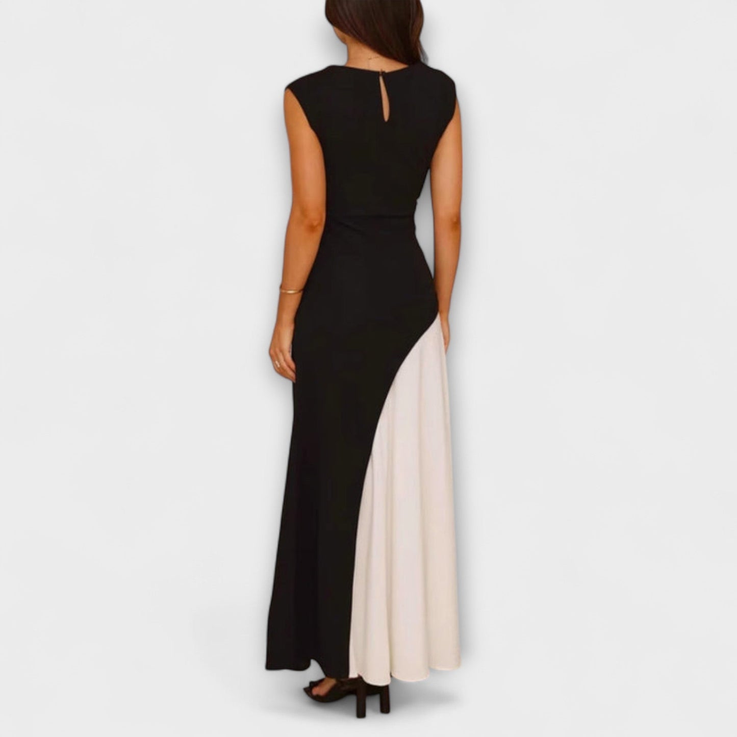 Isabel - Monochrome Farbblock-Waist Dress