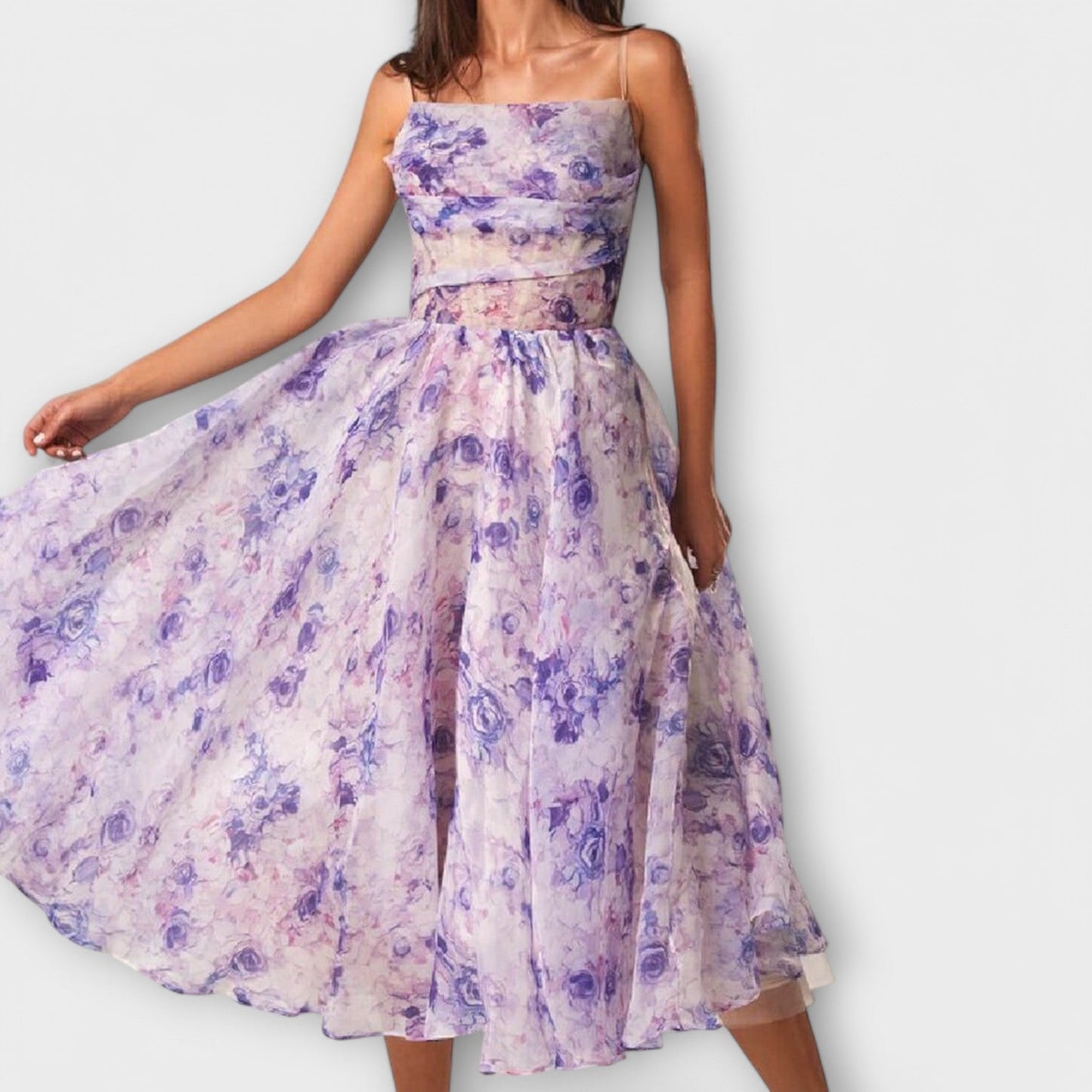 Elegantes Chiffon-Midikleid