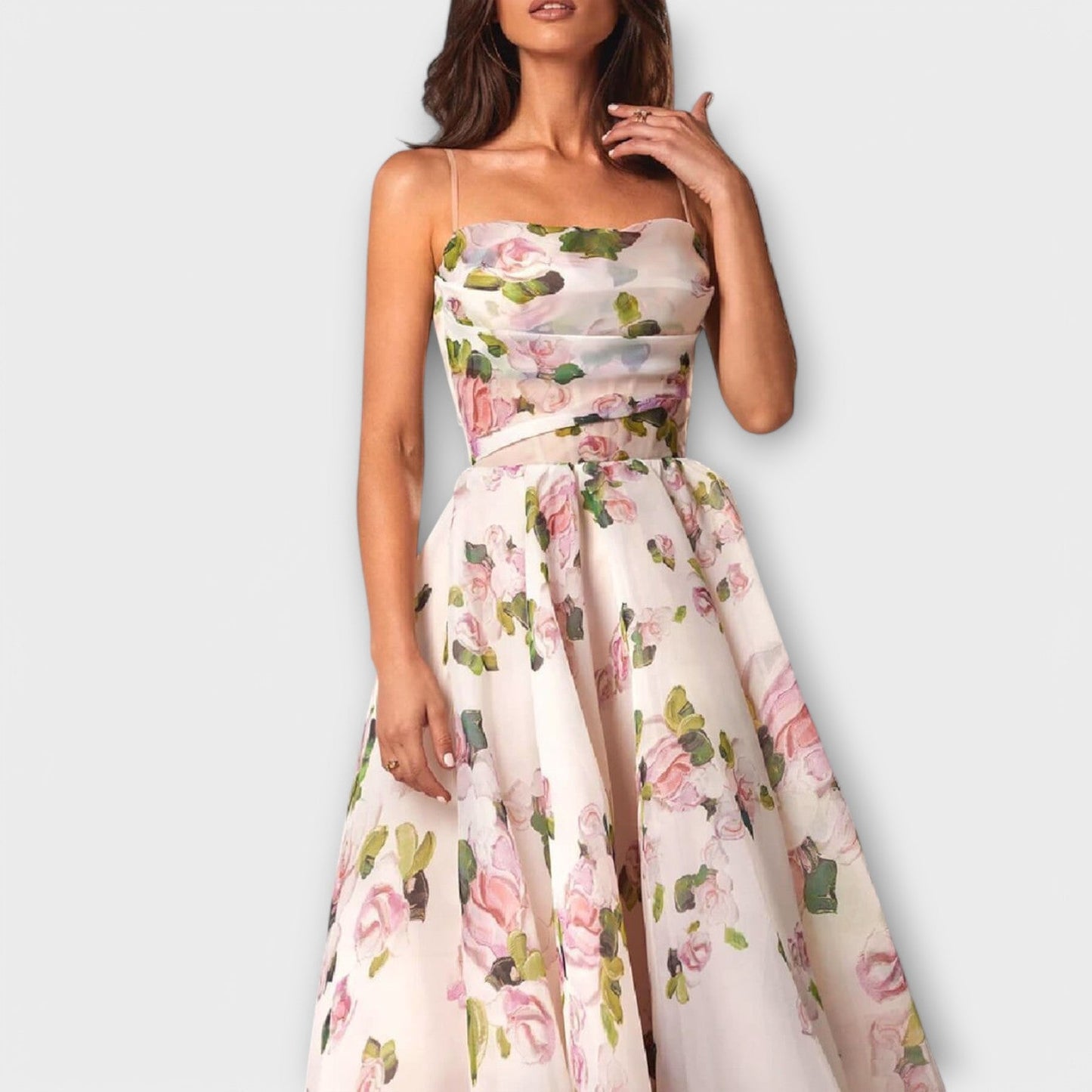 Elegantes Chiffon-Midikleid
