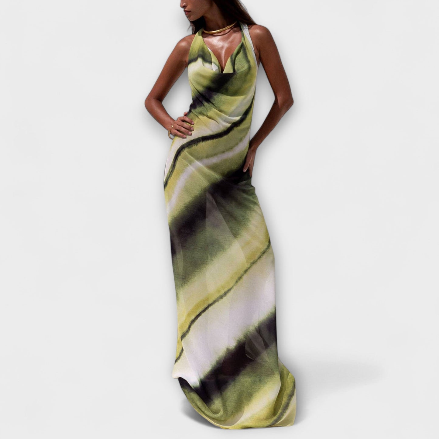 Klassisches Tie-Dye Gradient Maxikleid