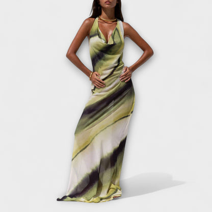 Klassisches Tie-Dye Gradient Maxikleid