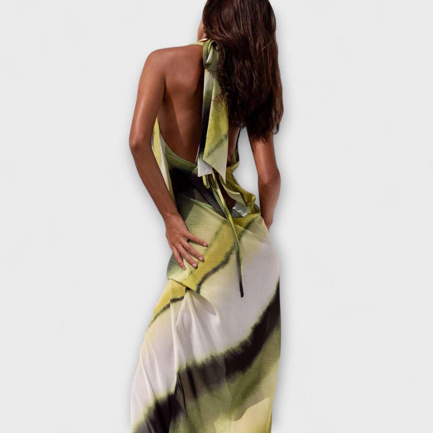 Klassisches Tie-Dye Gradient Maxikleid