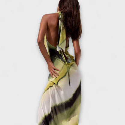 Klassisches Tie-Dye Gradient Maxikleid
