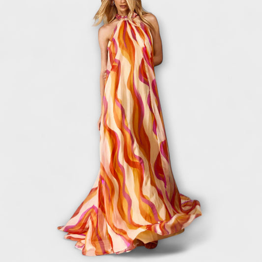 Rumi - Stilvolles geflochtenes Maxikleid mit Wellenmuster