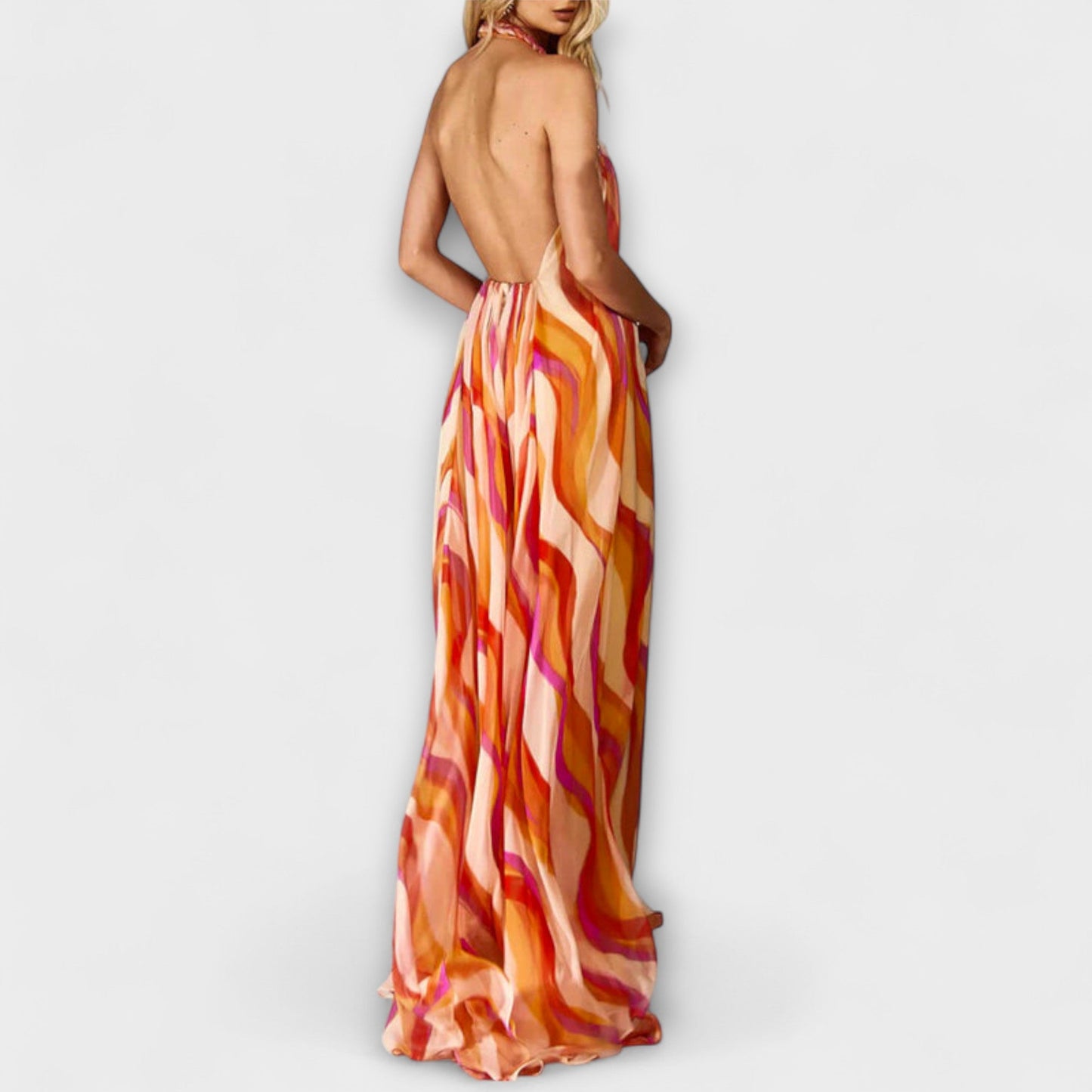Rumi - Stilvolles geflochtenes Maxikleid mit Wellenmuster