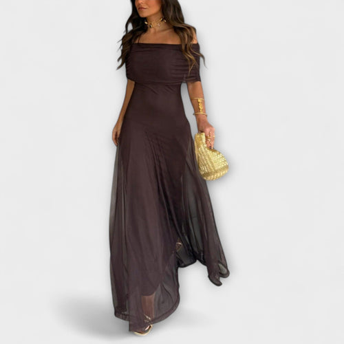 Wiese - Toledo Ein-Schulter Mesh Maxi Kleid