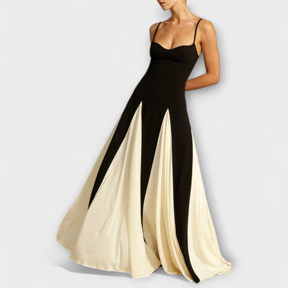 Ember - Klassisches Eleganz A-Linien Maxikleid mit Tüllpaneelen