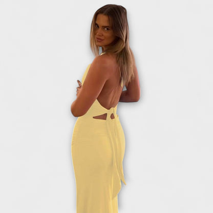 Elegantes Rückenfreies Halterneck-Gala-Kleid