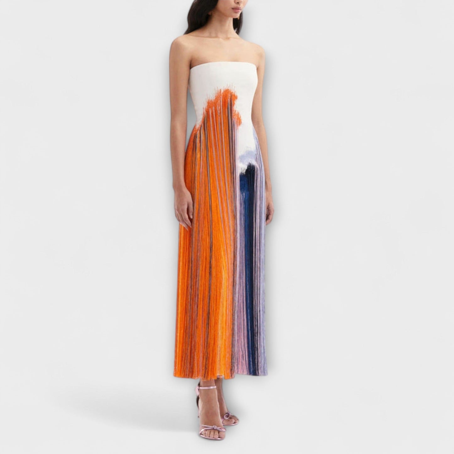 Sommer - Stilvolles Colorblock-Kleid mit trendigen Quasten