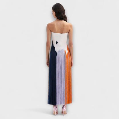Sommer - Stilvolles Colorblock-Kleid mit trendigen Quasten