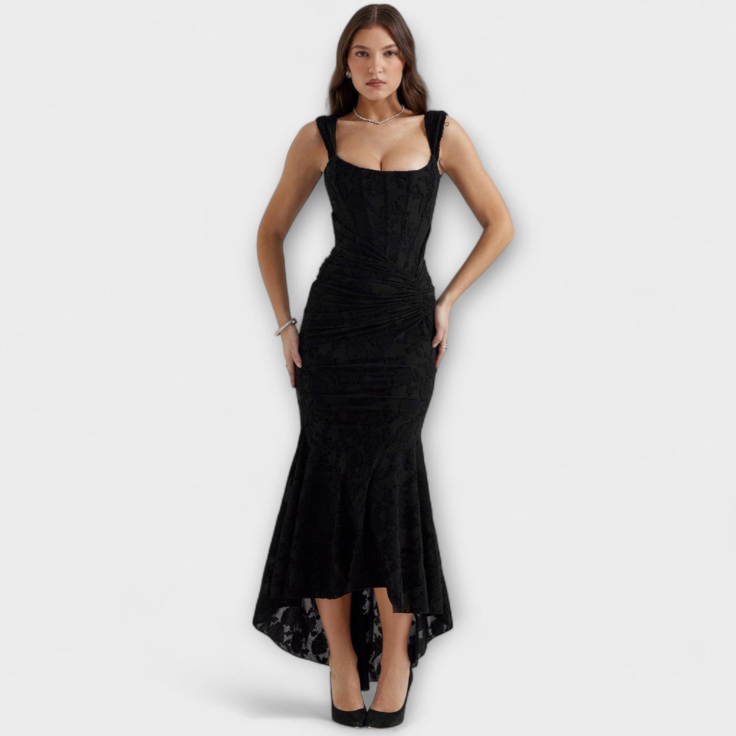 Renske - Langes Kleid mit elegantem und raffiniertem Korsett