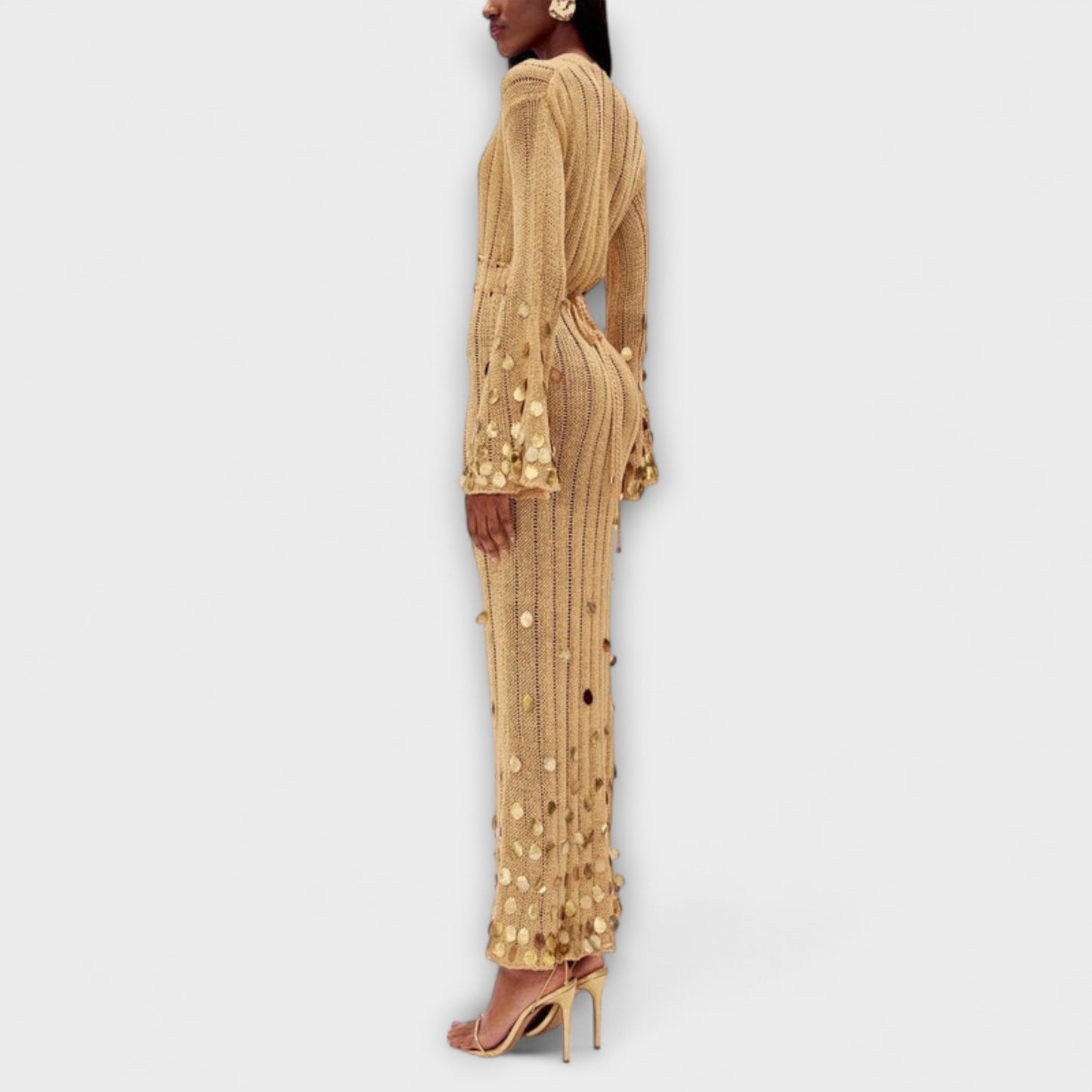 Kathleen - Gold Strickmaxikleid von Dolly
