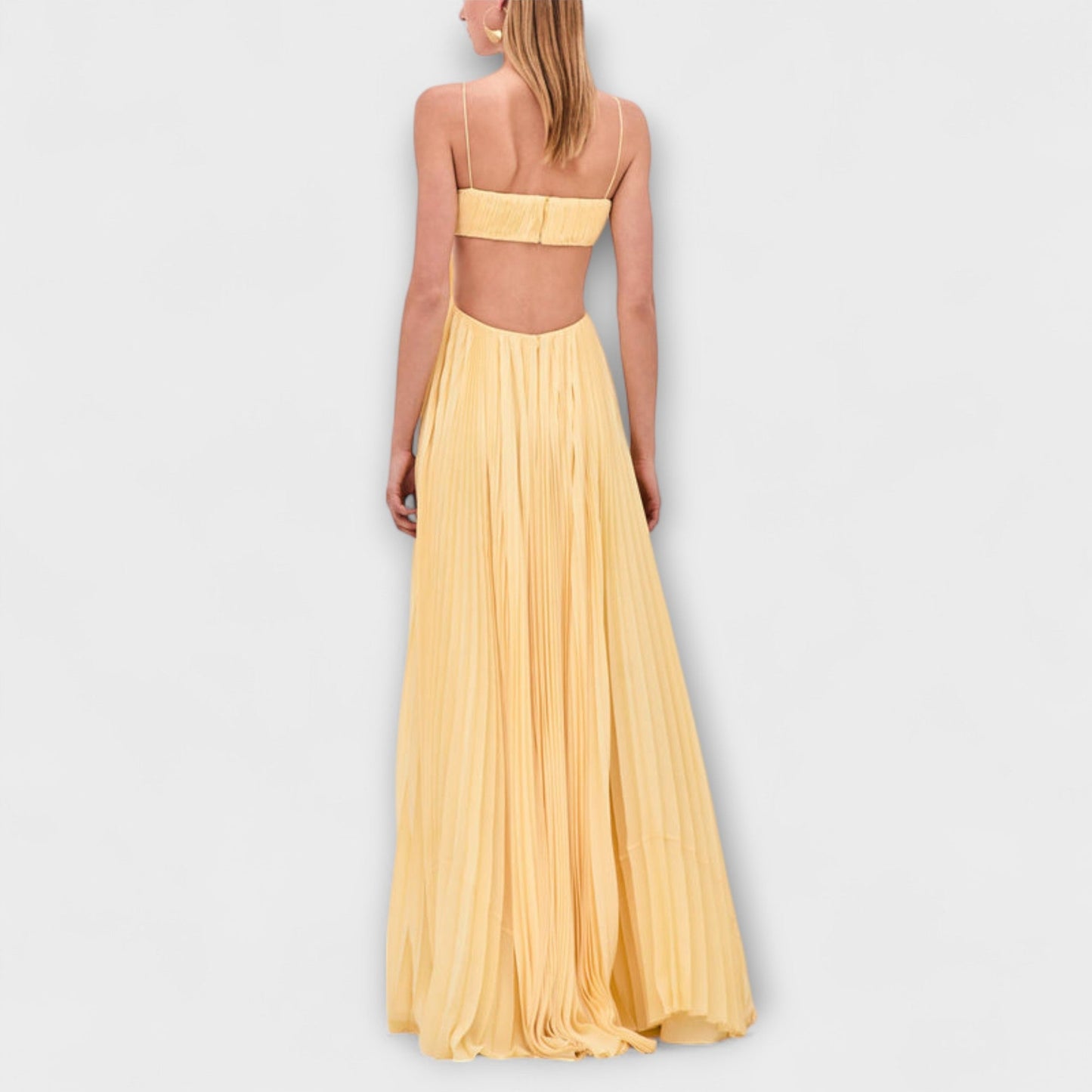 Mireille - Stilvolles Maxikleid mit Falten und Ausschnitten