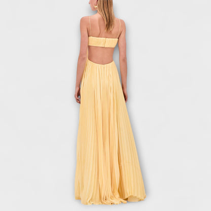 Mireille - Stilvolles Maxikleid mit Falten und Ausschnitten