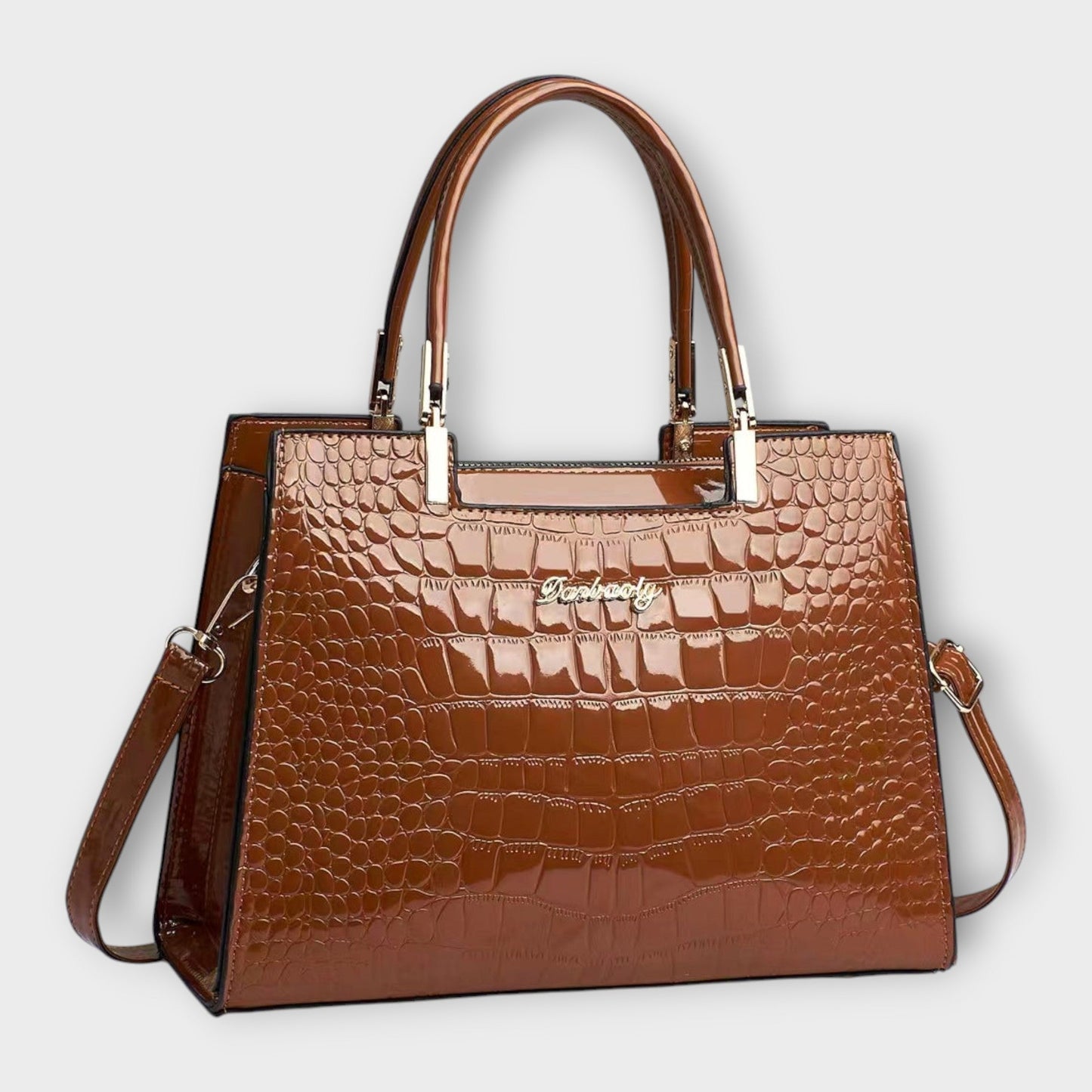 Aurellia. -  Glänzende Krokodilledermuster-Handtasche