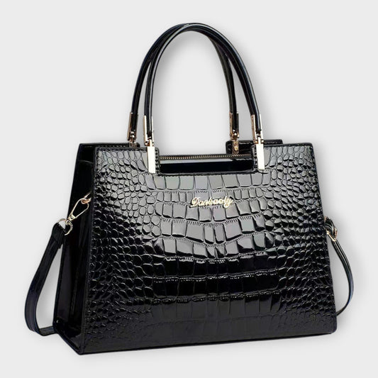 Aurellia. -  Glänzende Krokodilledermuster-Handtasche