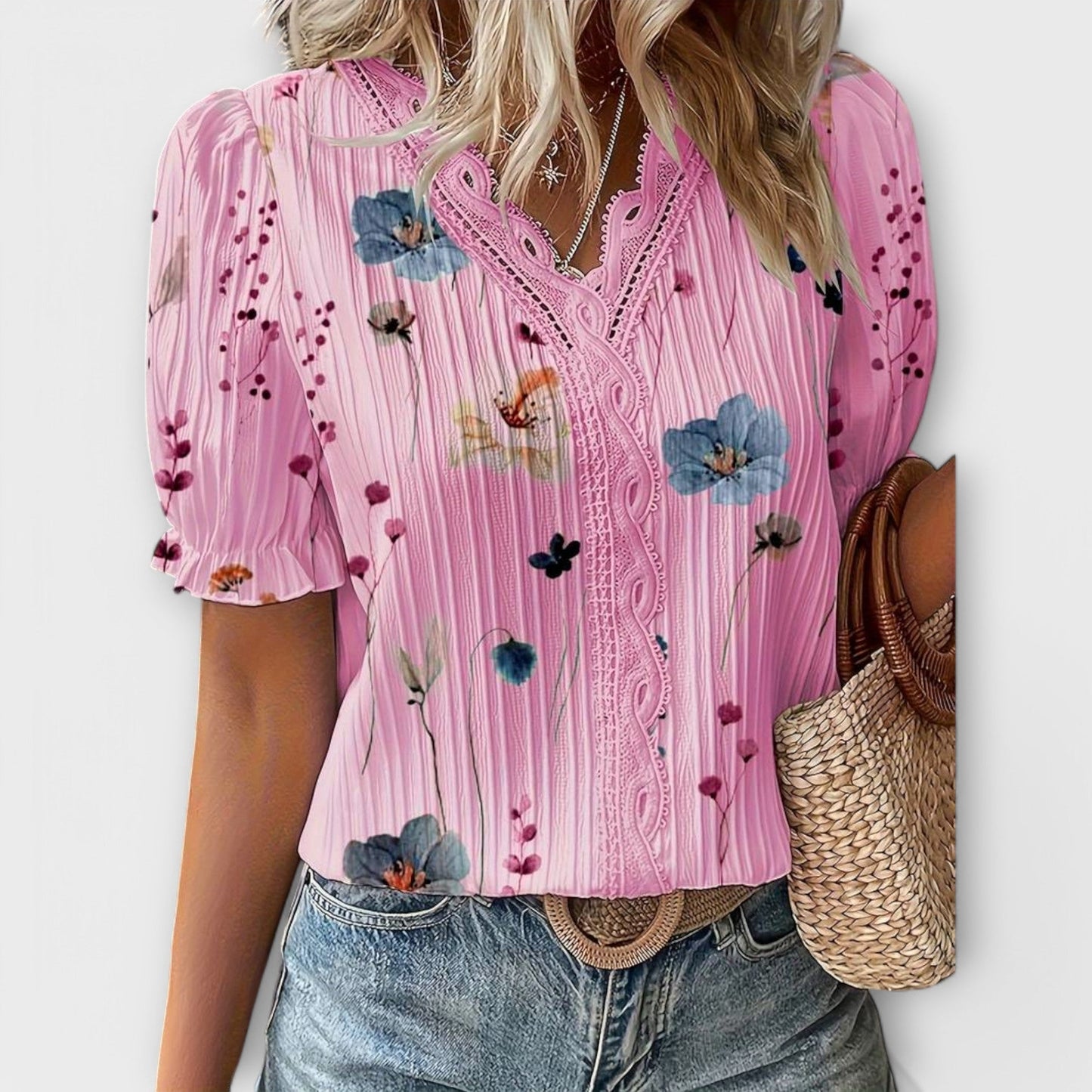 Emily - Modische Bluse mit V-Ausschnitt