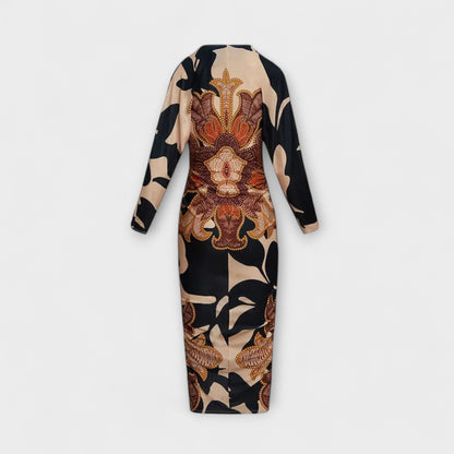 Cleo - Einzigartiges Dolman Midi Kleid mit brasilianischem Druck