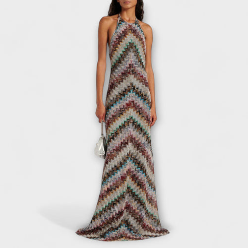 Reese - Jodie Strickkleid mit buntem Fischgrätmuster