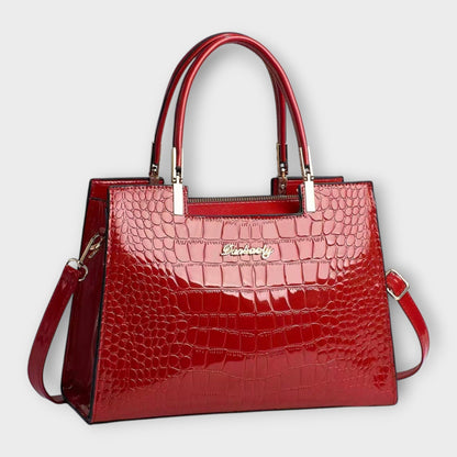 Aurellia. -  Glänzende Krokodilledermuster-Handtasche