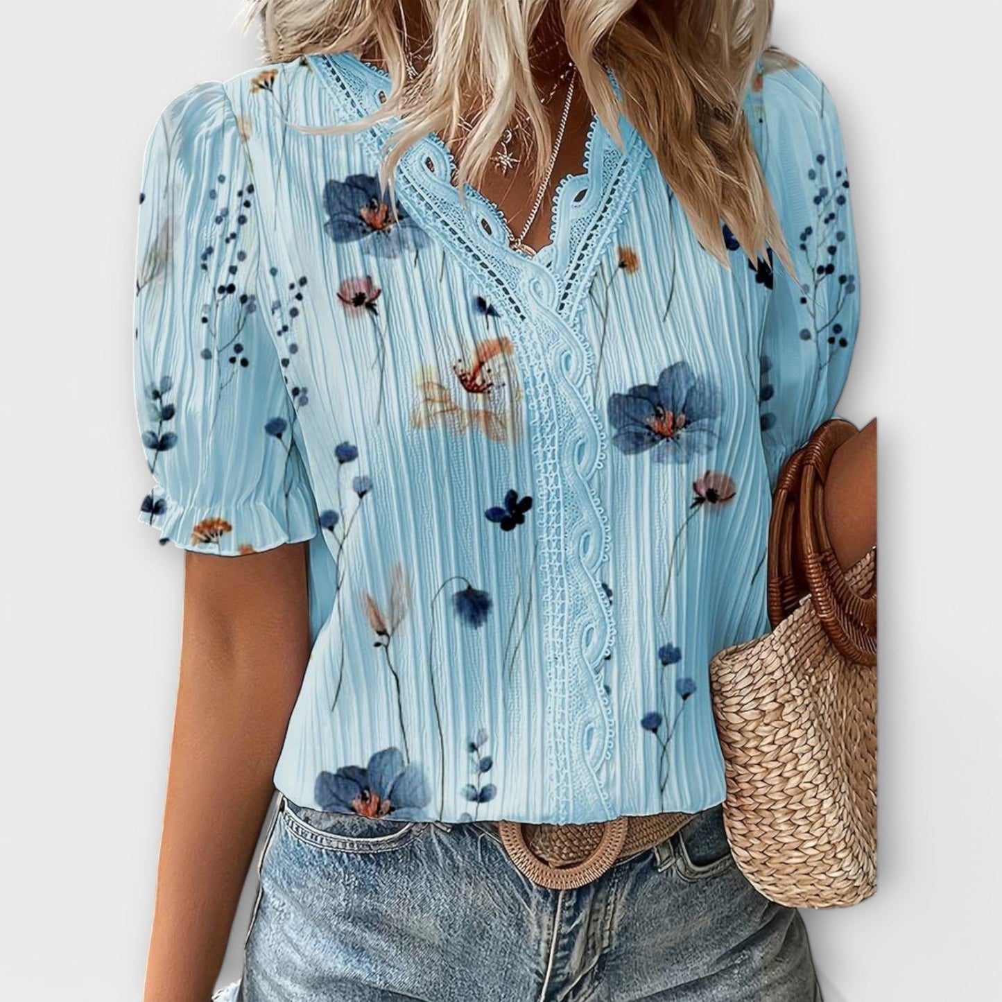 Emily - Modische Bluse mit V-Ausschnitt