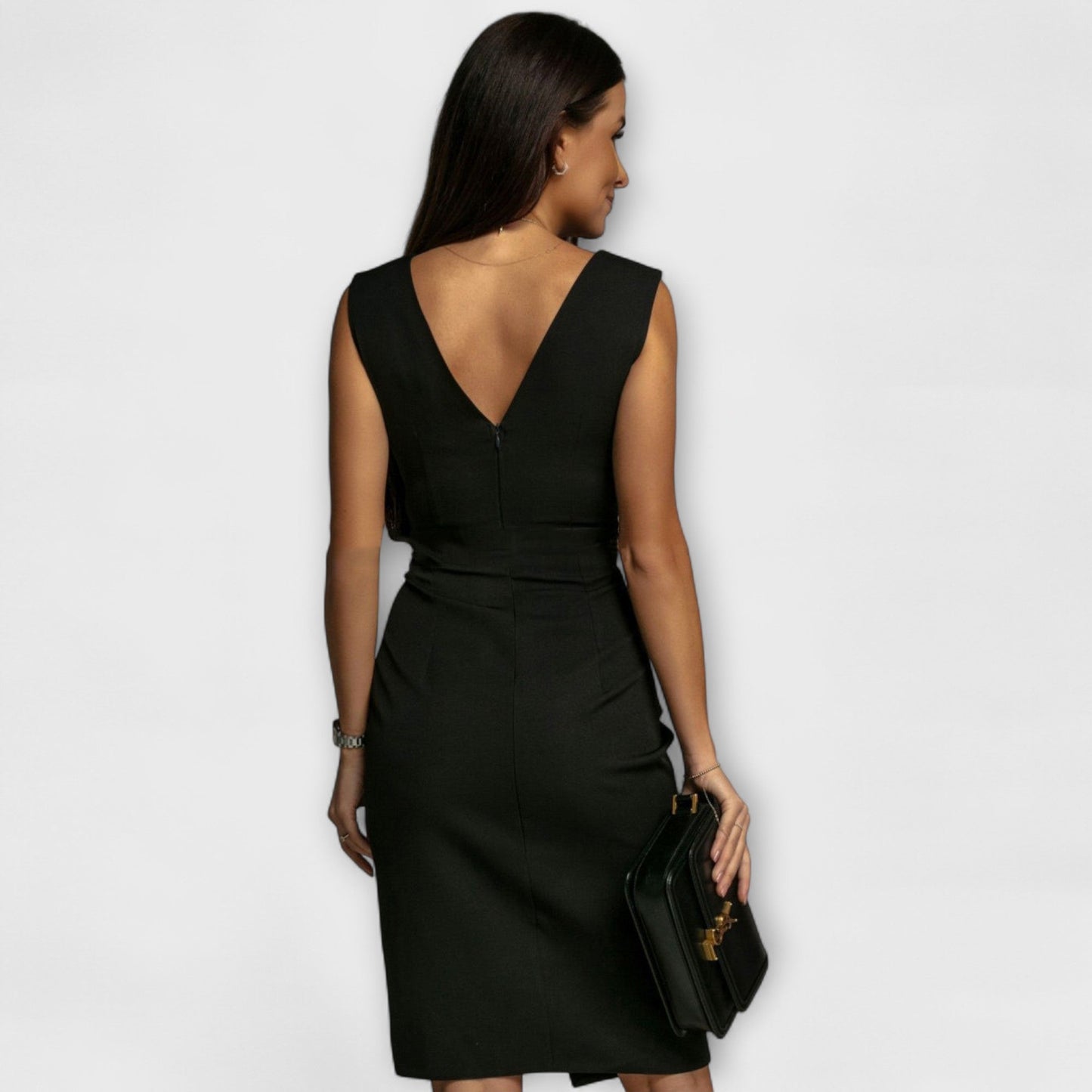 Desi - V-Ausschnitt Split-Kleid